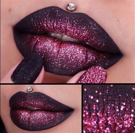 glittery lipstick